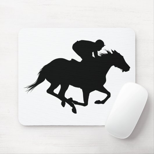 Race Horse Silhouette Mousepad (Mit Mouse)