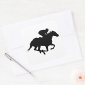 Race Horse Silhouette Quadratischer Aufkleber (Umschlag)