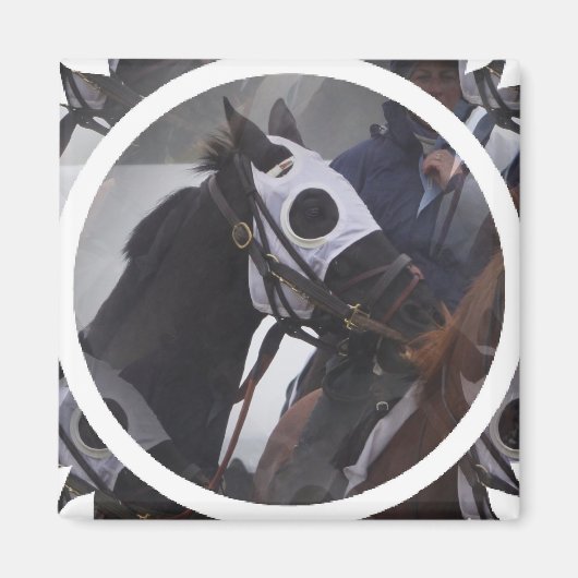 Race Horse Square Magnet (Vorne)