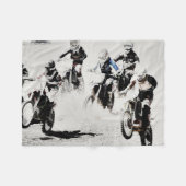 "Race is On" Motocross-Rennfahrer Fleecedecke (Vorderseite (Horizontal))