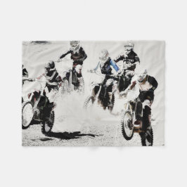"Race is On" Motocross-Rennfahrer Fleecedecke