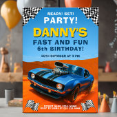 Race Muscle Car Kindergeburtstag Party Einladung