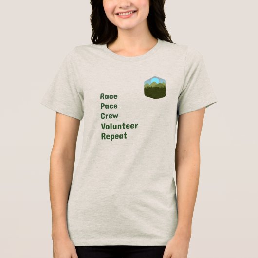 Race Pace Crew Volunteer Repeat Tri-Blend Shirt (Vorderseite)