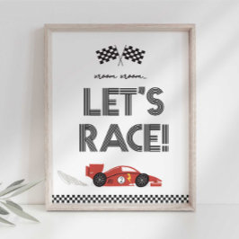 Race Party Sign Fotodruck