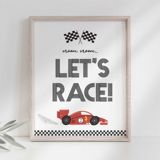 Race Party Sign Fotodruck
