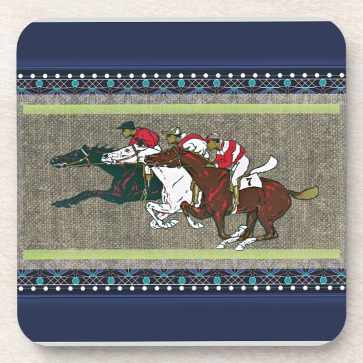Race Pferdes Getränke Coaster Getränkeuntersetzer (Vorderseite)