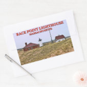 Race Point Lighthouse, Cape Cod, Massachusetts Rechteckiger Aufkleber (Umschlag)