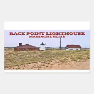 Race Point Lighthouse, Cape Cod, Massachusetts Rechteckiger Aufkleber