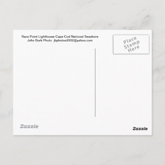 Race Point Lighthouse Cape Cod National Seashore Postkarte (Rückseite)