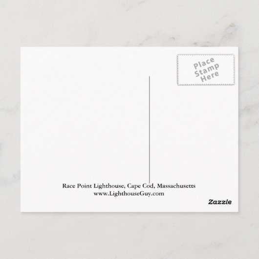 Race Point Lighthouse, Massachusetts Postkarte (Rückseite)
