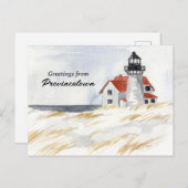 Race Point Lighthouse Provincetown Cape Cod Postkarte (Vorne/Hinten)