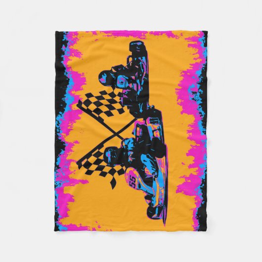 Race to Finish - Go Kart Racers Fleecedecke (Vorderseite)