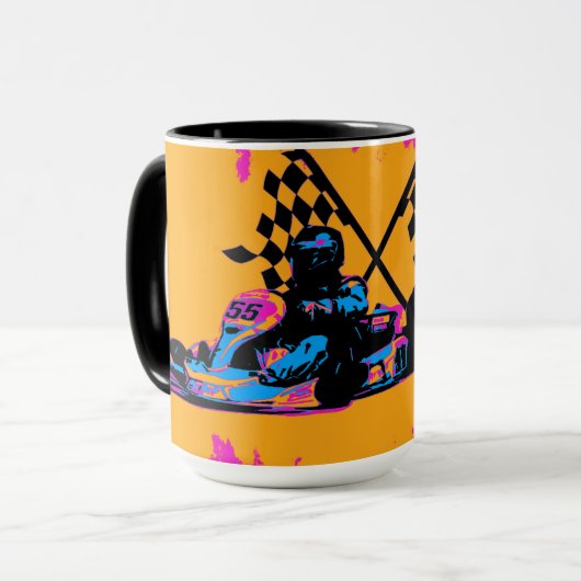 Race to Finish - Go Kart Racers Tasse (Vorderseite Links)