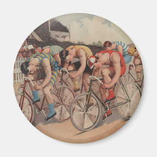Race to line - Vintag Cycle Race Geschenk Magnet