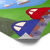 Race to the Regatta - 8x10 Cars Boat Boys Kinder K Poster (Ecke)