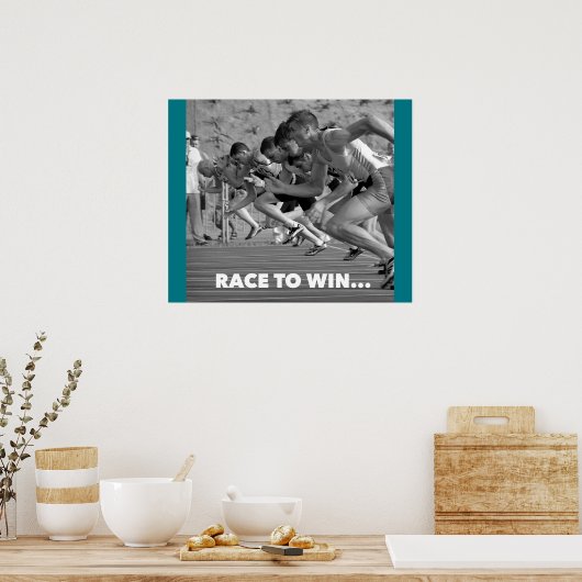 Race to Win - Motivierend Running Poster (Küche)