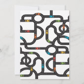 Race Track Boys 3. Geburtstagsrote Einladung (Rückseite)