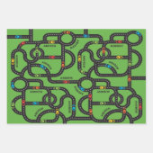 Race Track Boys Grünes Papier zum Geburtstag (Vorderseite 3)