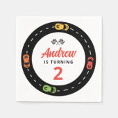 Race Track Cars Boys 2. Geburtstag Serviette (Vorderseite)