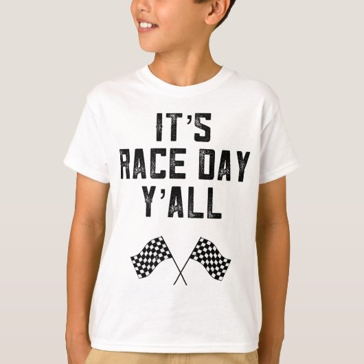 Race Track Checked Flag Fast Cars Race Day Y T-Shirt (Vorderseite)