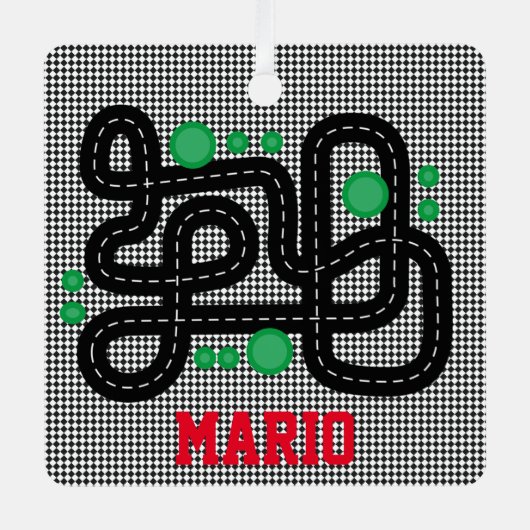 Race Track Kids NAME FOTO LKW Spaß Ornament Aus Metall (Vorderseite)