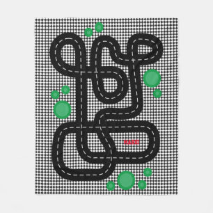 Race Track Kids Playmat Cars Trucks Name Boys Fleecedecke