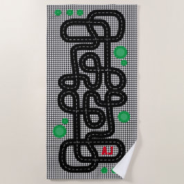 Race Track Kids Playmat Cars Trucks Name Racing Strandtuch