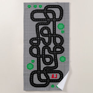 Race Track Kids Playmat Cars Trucks Name Racing Strandtuch