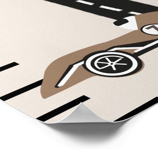 Race Track Neutral Boys Growth Chart Poster (Ecke)