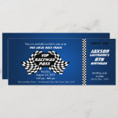 Race Track Pass Geburtstagskarte Einladung (Vorne/Hinten)