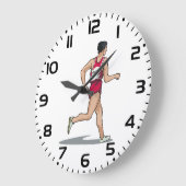 Race Walker Athlete Sportläufer in Motion Große Wanduhr (Winkel)