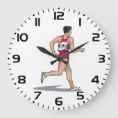 Race Walker Athlete Sportläufer in Motion Große Wanduhr (Vorderseite)