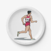 Race Walker Athlete Sportläufer in Motion Pappteller (Vorderseite)