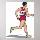 Race Walker Athlete Sportläufer in Motion Poster (Vorne)