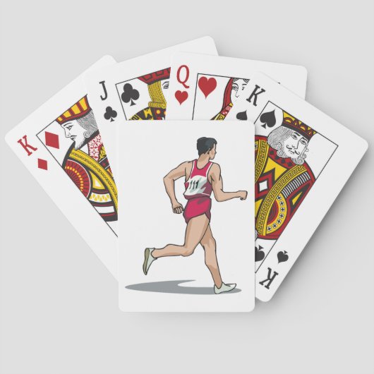 Race Walker Athlete Sportläufer in Motion Spielkarten (Rückseite)
