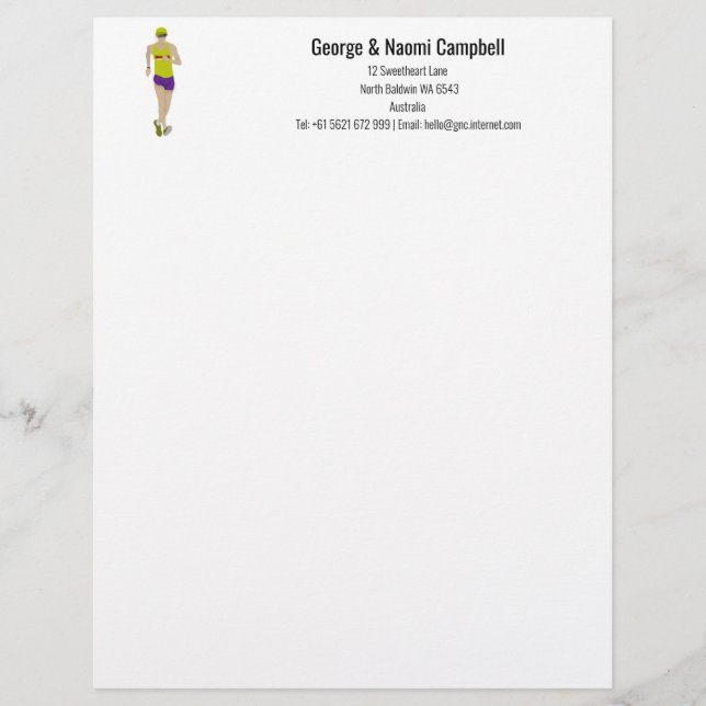 Race Walking Briefbogen (Vorderseite)