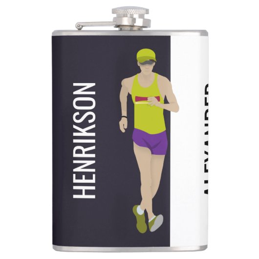 Race Walking Flachmann (Vorderseite)