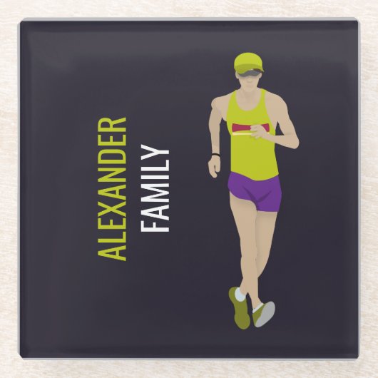 Race Walking Glasuntersetzer (Vorderseite)