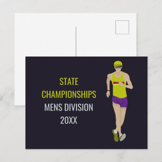 Race Walking Postkarte (Vorne/Hinten)