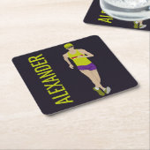 Race Walking Rechteckiger Pappuntersetzer (angewinkelt)