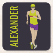 Race Walking Rechteckiger Pappuntersetzer (Vorderseite)