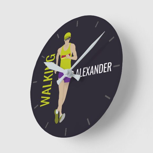 Race Walking Runde Wanduhr (Winkel)