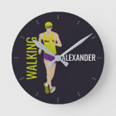 Race Walking Runde Wanduhr (Vorderseite)