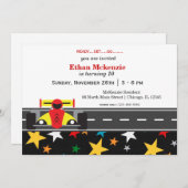 Racecar Birthday Einladung (Vorne/Hinten)