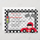 Racecar-Geburtstag Einladung (Vorne/Hinten)