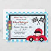 Racecar-Geburtstag Einladung (Vorne/Hinten)