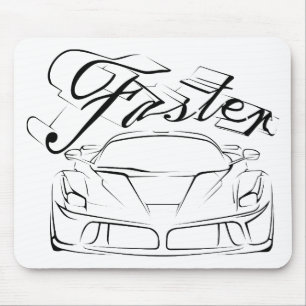 Racecar in Stämmen Mousepad