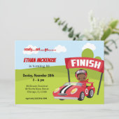 Racecar Party Boy-Ideen Einladung (Stehend Vorderseite)