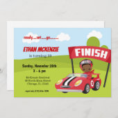 Racecar Party Boy-Ideen Einladung (Vorne/Hinten)