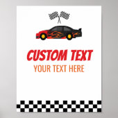 Racecar-Racecar-Party für Red Flame-Rennen Poster (Vorne)